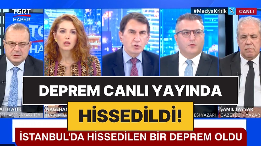 6.1 Büyüklüğündeki Deprem TGRT Haber Stüdyosunda Canlı Yayında Hissedildi!
