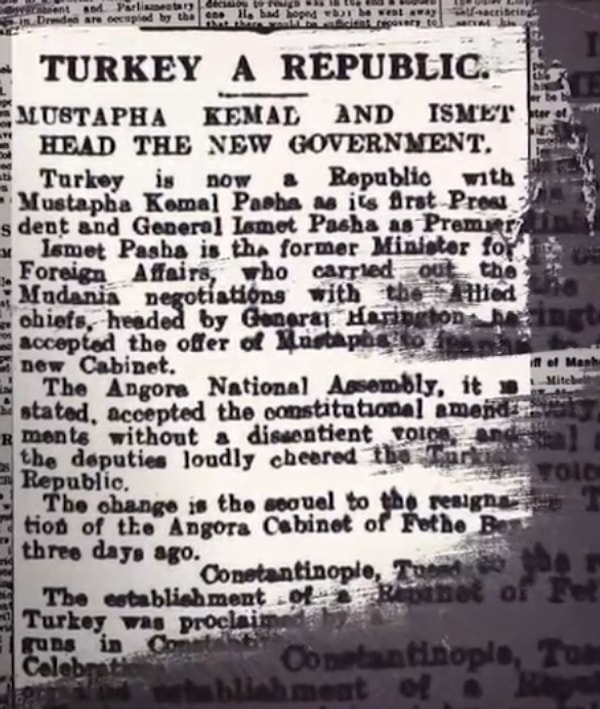 Aynı Gün Yayımlanan Nottingham Journal, "Türkiye Bir Cumhuriyet" Manşetiyle Çıktı.