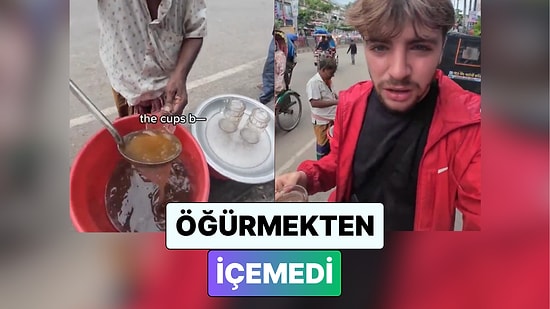 Kendi Kaşındı: Hindistan'da Sokakta Satılan Bir İçeceği Satın Alan Genç Öğürmekten İçemedi
