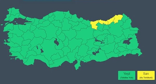 Meteoroloji Genel Müdürlüğü’nün (MGM) göre bugün 36 il için yağış tahmini var. Bu illerden dördü sarı kodla uyarıldı.
