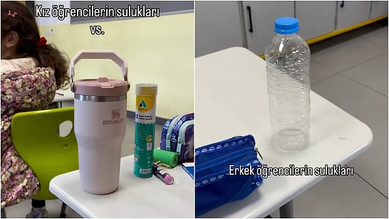 A Teacher Compares the Water Dispensers of Her Male and Female Students
