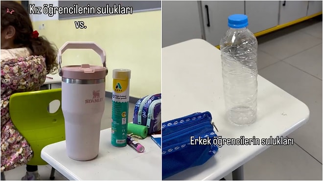 A Teacher Compares the Water Dispensers of Her Boy and Girl Students