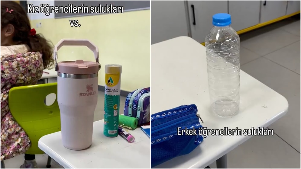 A Teacher Compares the Water Dispensers of Her Male and Female Students