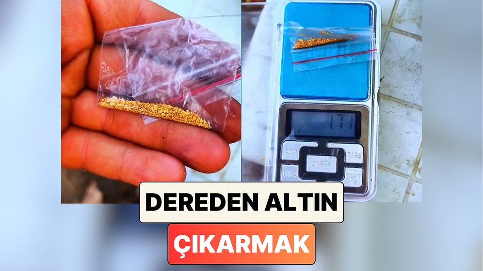 Bir Adam Birkaç Saat Çalışarak Dereden Çıkardığı Altını Gösterdi: “Bugünlük Bu Kadar Allah Bereket Versin”