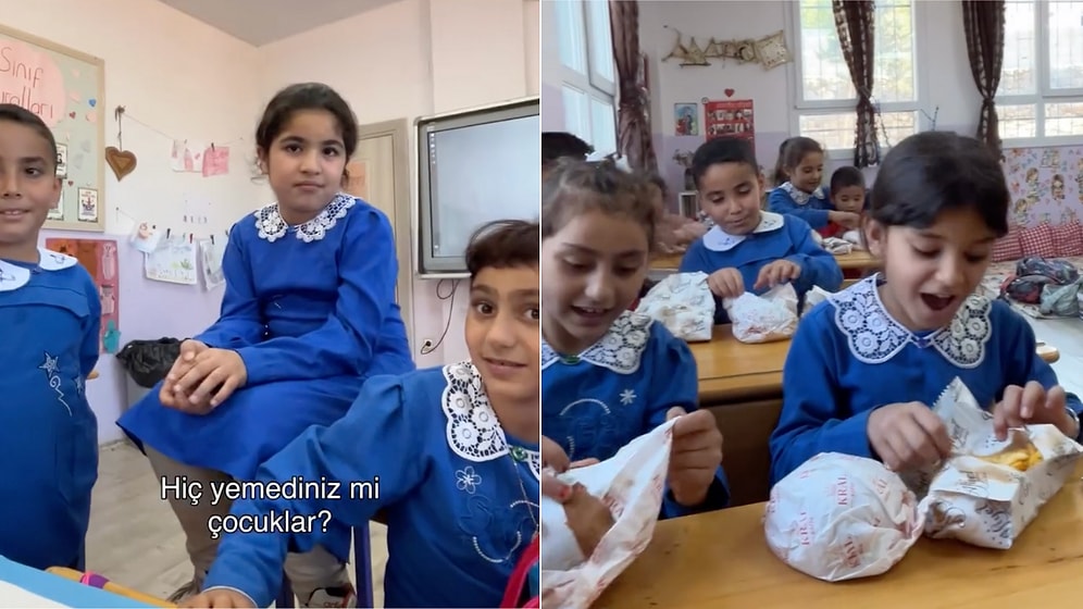 Hayatında Hiç Hamburgerle Tanışmamış Öğrencilerine Hamburger Sürprizi Yapan Öğretmen Kalpleri Isıttı