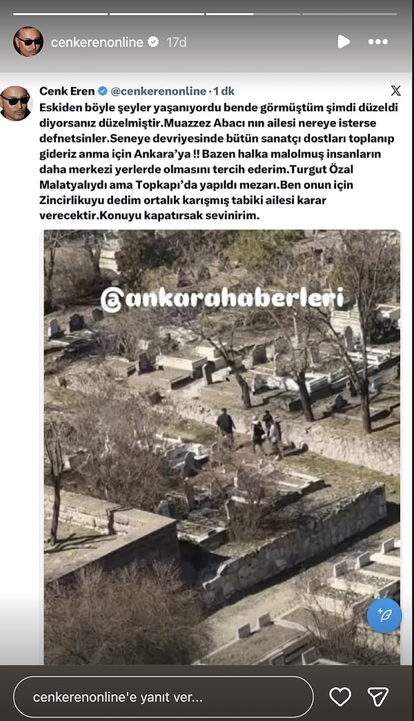 Sözlerinin gündem olmasının ardından Cenk Eren ikinci bir paylaşım daha yaparak niyetinin yanlış anlaşıldığını belirtti.