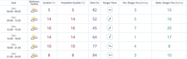 Ankara'da hava bugün puslu ve nemli olacak.
