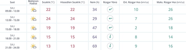 18 Kasım Salı Adana Hava Durumu