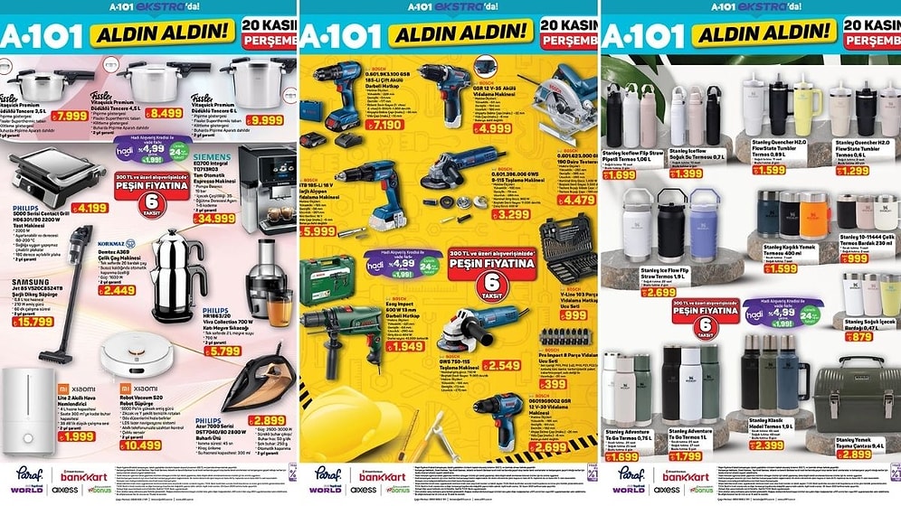 A101'e Stanley Termos Çeşitleri Geliyor! 20 Kasım 2025 İnternete Özel Aldın Aldın Kataloğu