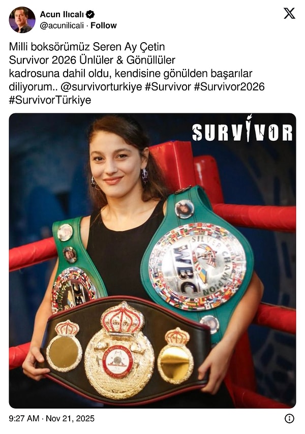 Acun Ilıcalı, Survivor gelişmelerini sosyal medya hesaplarından duyuruyor.