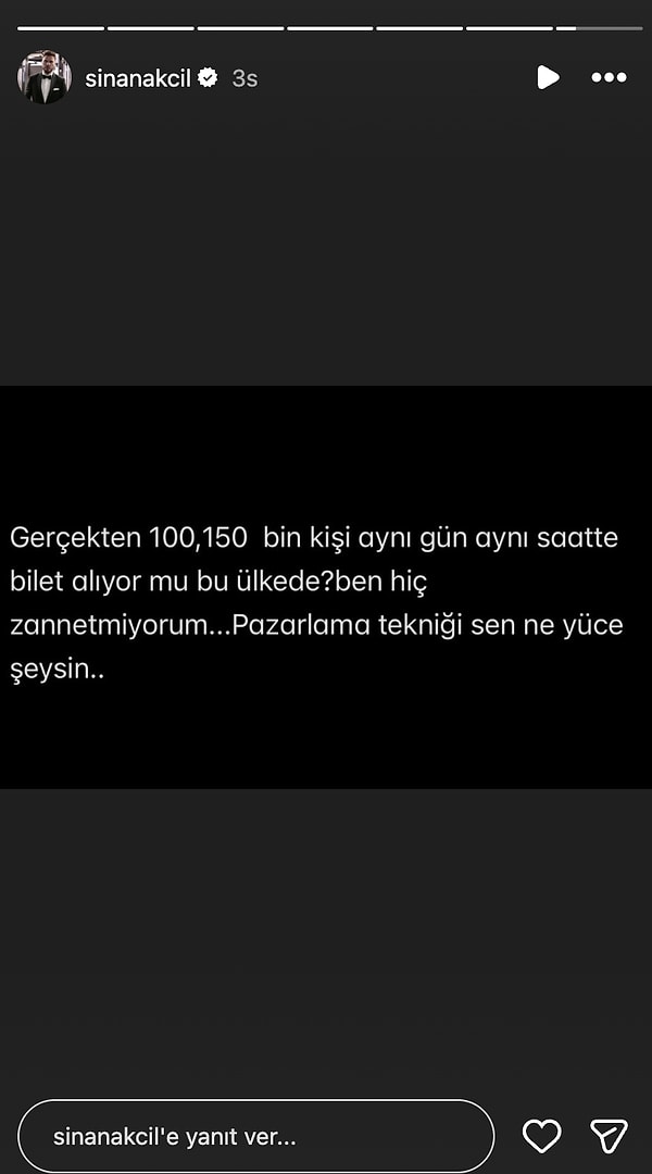 İşte Sinan Akçıl'ın Tarkan'ın konser biletlerinin hemen tükenmesi hakkındaki o sözleri: