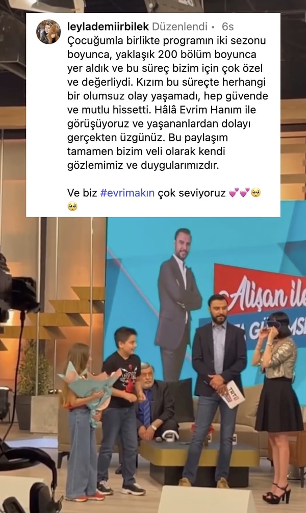 İşte Çocuktan Al Haberi Ebrar'ın annesinin Evrim Akın'a destek için yaptığı o paylaşım:
