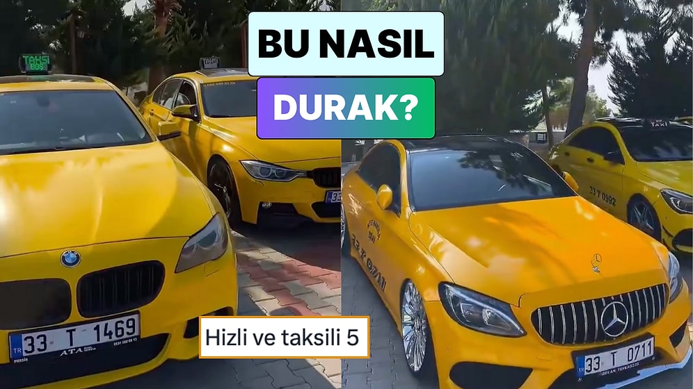 Mersin'deki Bir Taksi Durağında Bulunan Lüks Taksiler Sosyal Medyada Viral Oldu