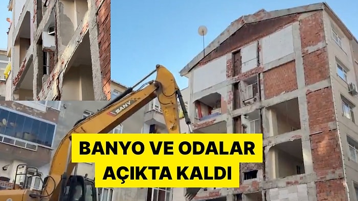 İstanbul Bahçelievler'de Yıkım Sırasında Bir Binanın Duvarı Olmadığı Ortaya Çıktı