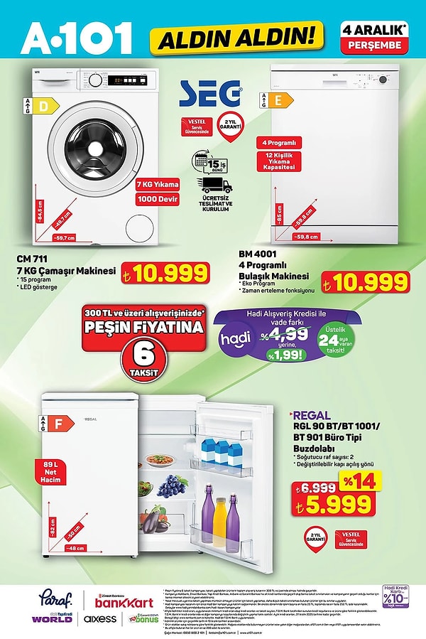 Regal Büro Tipi Buzdolabı 5.999 TL