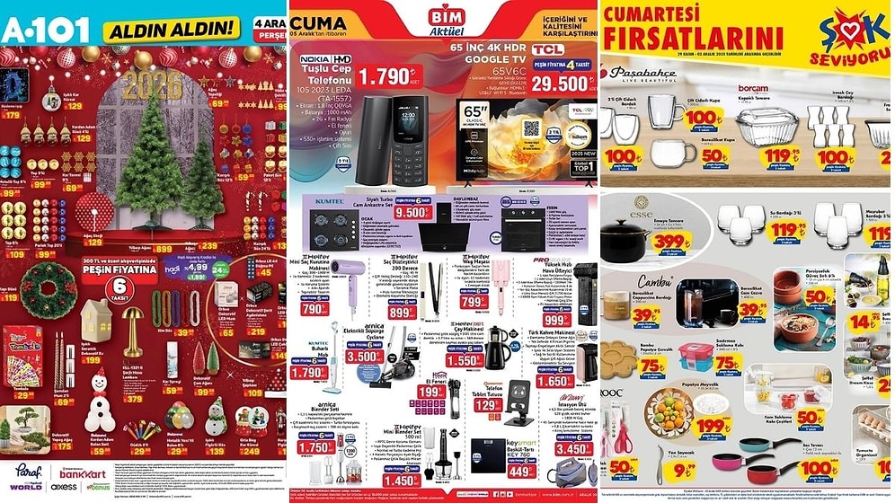 İndirim Günleri Başlıyor! 29 Kasım - 5 Aralık Haftasında A101 ve BİM Aktüel Ürünler Listesinde Ne Var?