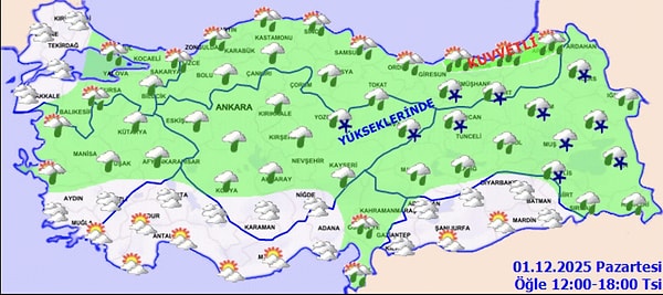 1 Aralık Hava Durumu: Bugün Hava Nasıl Olacak?