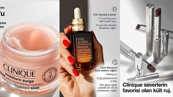 Estee Lauder, Clinique, Origins, Bobbi Brown, MAC ve Dr. Jart gibi sevilen markalarda sepette ekstra indirim fırsatları!