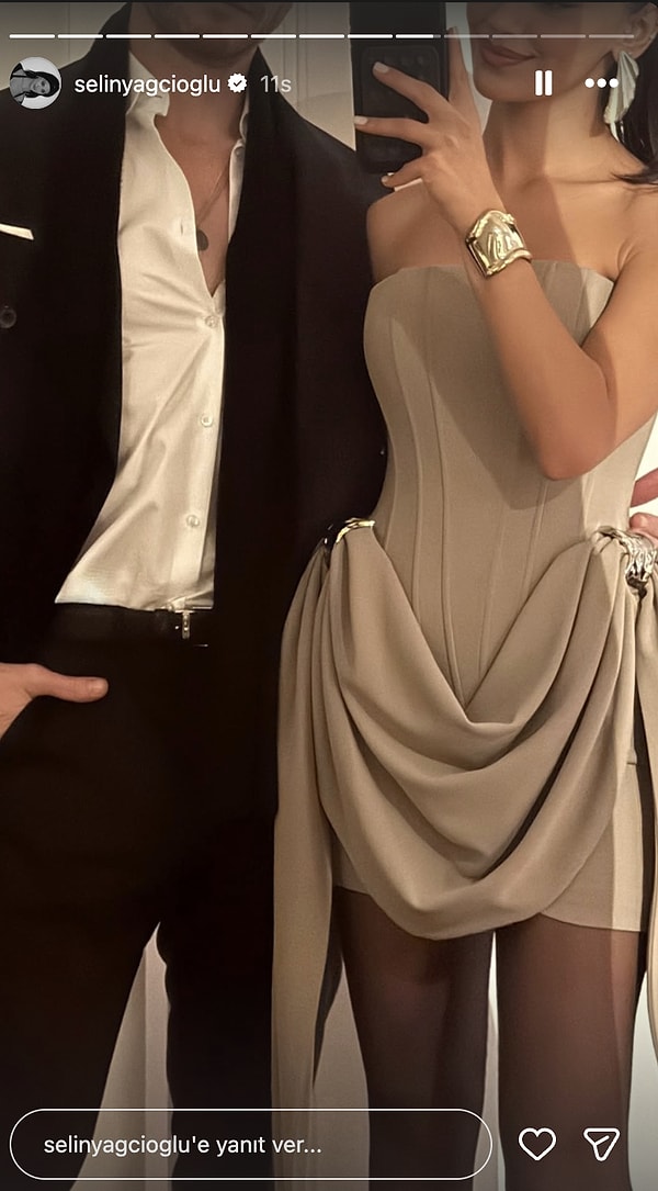 Selin Yağcıoğlu unveiled her first picture with Kerem Bürsin on her Instagram account.