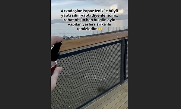 "İçiniz rahat olsun sirke ile temizledim"