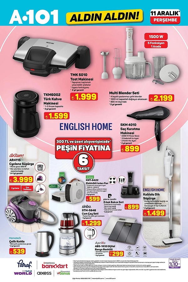 English Home Tost Makinesi 1.999 TL