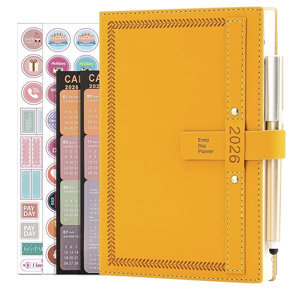 2026 ajanda A5 sayfa bir gün tam yıl planlayıcı