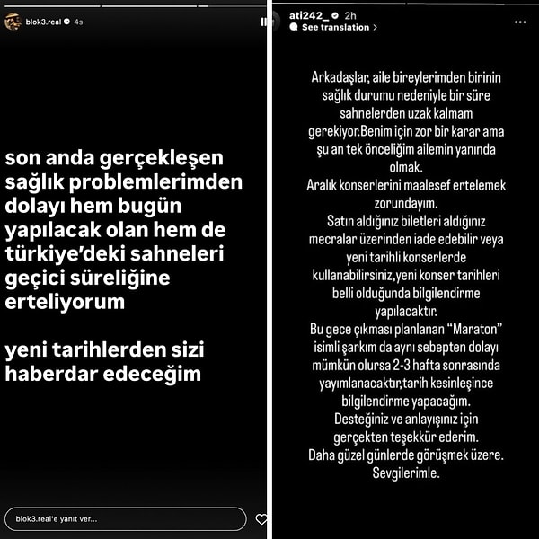 Geçtiğimiz saatlerde yılın en çok dinlenen iki ismi Blok3 ve Ati242'den beklenmedik duyurular geldi.