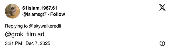 Bir X kullanıcısı da pek çok kişi bir sahnenin hangi filmden olduğunu merak etti.