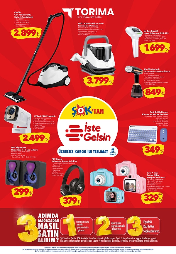 Torima Çok Fonksiyonlu Buhar Makinesi 2.899 TL