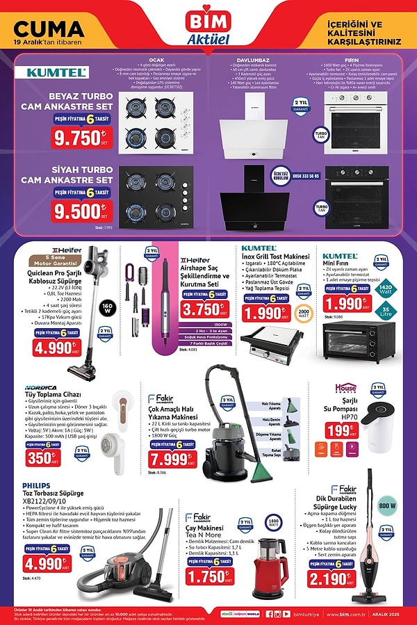 Kumtel Beyaz Cam Ankastre Set 9.750 TL