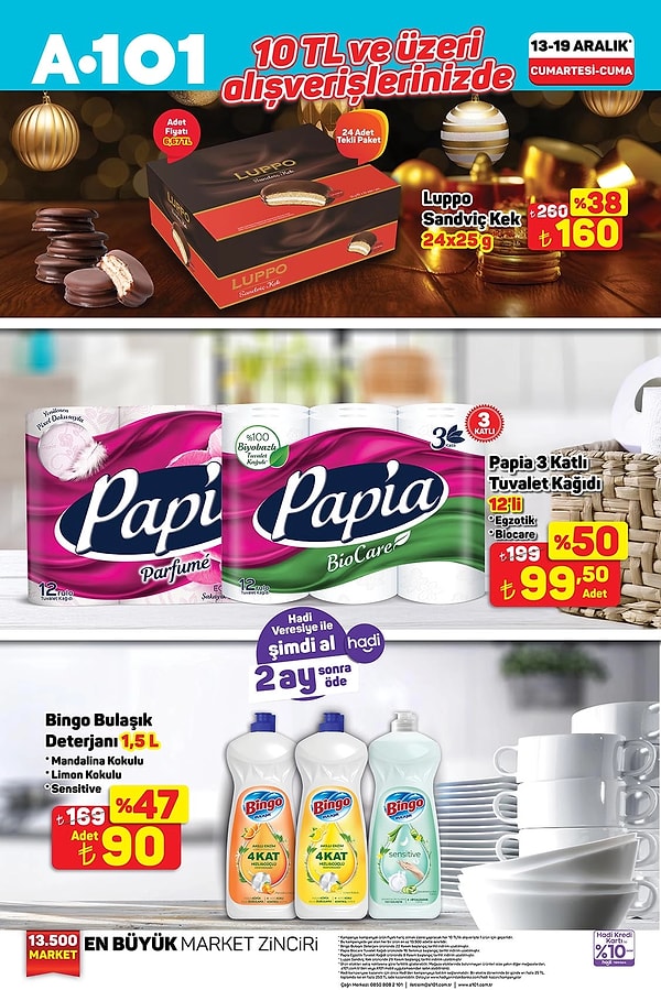 10 TL ve üzeri alışverişinizde;