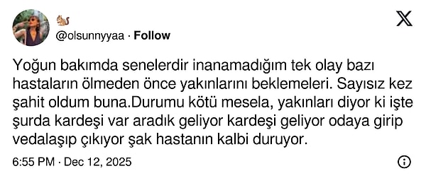 Aslında her şey, bu gönderi ile başladı. Yoğun bakımda yaşadıklarını anlatan kadına, yüzlerce alıntı geldi.