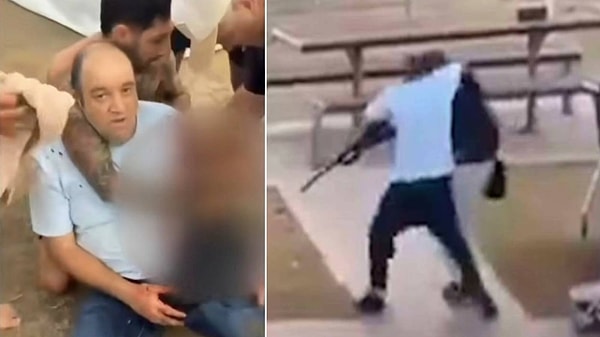 Saldırganının üstüne atladı.