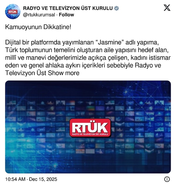 RTÜK'ün açıklamasının tamamı şöyle: