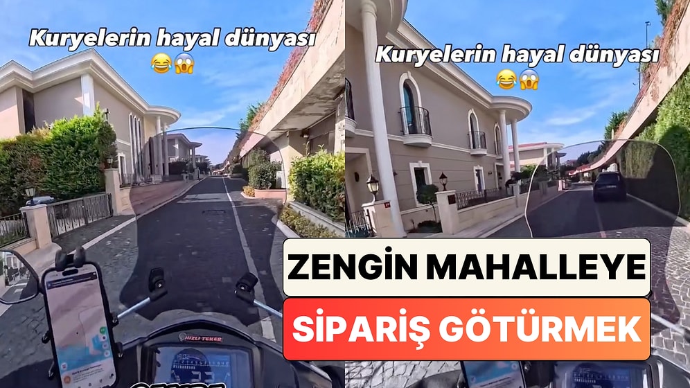 Zengin Bir Mahalleye Sipariş Götüren Kurye Gördüğü Evler ve Arabalar Karşısındaki Şaşkınlığını Paylaştı