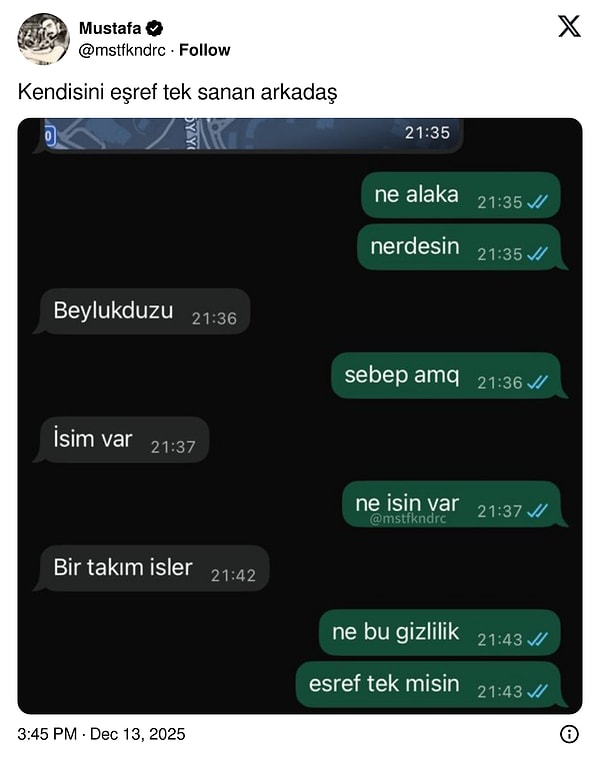 9. Siz hepiniz, Eşref Tek...