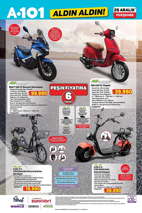 ReVolt RS4 50 CC Moped 39.990 TL