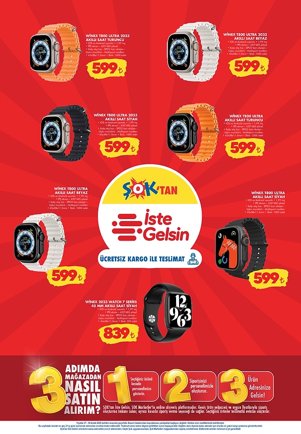 Winex T800 Ultra 2023 Akıllı Saat 599 TL