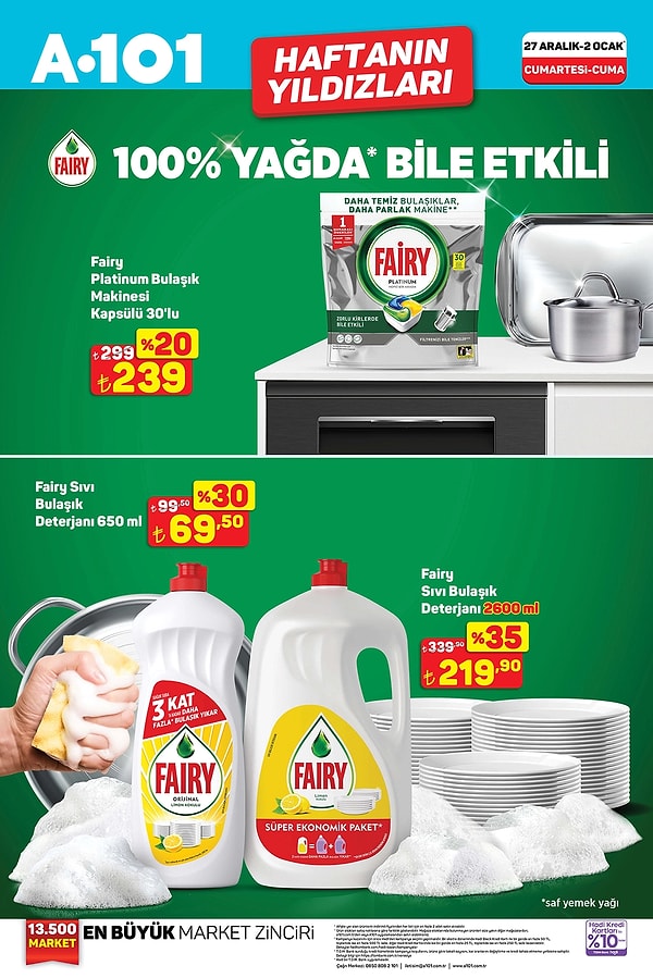 Fairy Platinum Bulaşık Makinesi Kapsülü 30'lu 239 TL