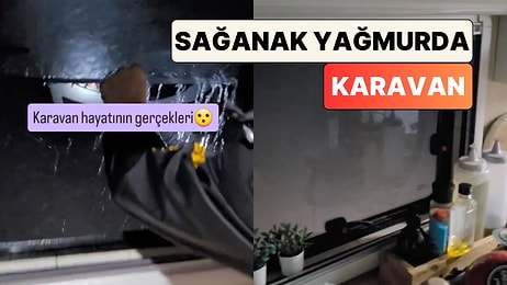 Karavan'da Yaşayan Bir Aile Sağanak Yağmur Altında Yaşadıkları Zorluğu Paylaştı