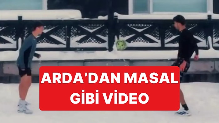 Milli Yıldız Arda Güler ve Fenerbahçeli Yiğit Efe Demir, Karlar Altındaki Tatilde Bile Futbolu Bırakmadı