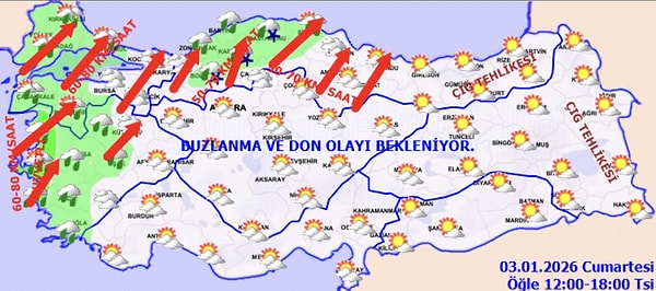3 Ocak Hava Durumu: Bugün Hava Nasıl Olacak?
