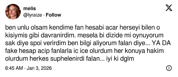 Belki de bu yüzden değilsin.