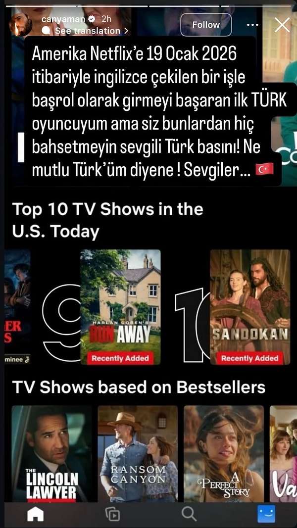 Geçtiğimiz saatlerde Can Yaman'dan Türk basınına bir taş daha geldi.