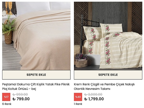 Yatak odanıza ferahlık ve konfor katacak %100 kaliteli dokular.