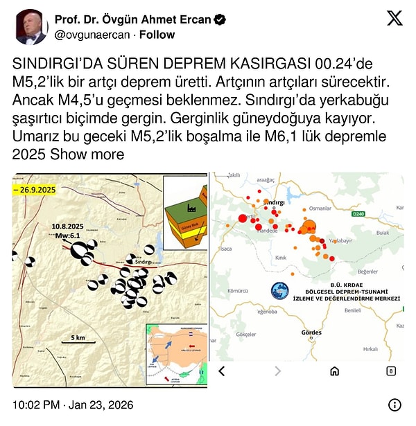 Ahmet Ercan'dan deprem açıklaması.