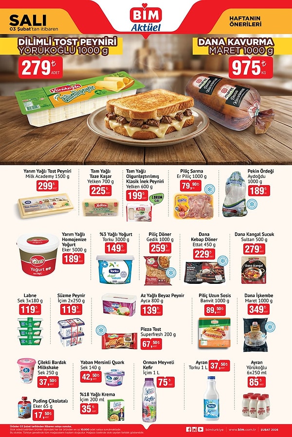 Yörükoğlu Dilimli Tost Peyniri 1000 gr 279 TL