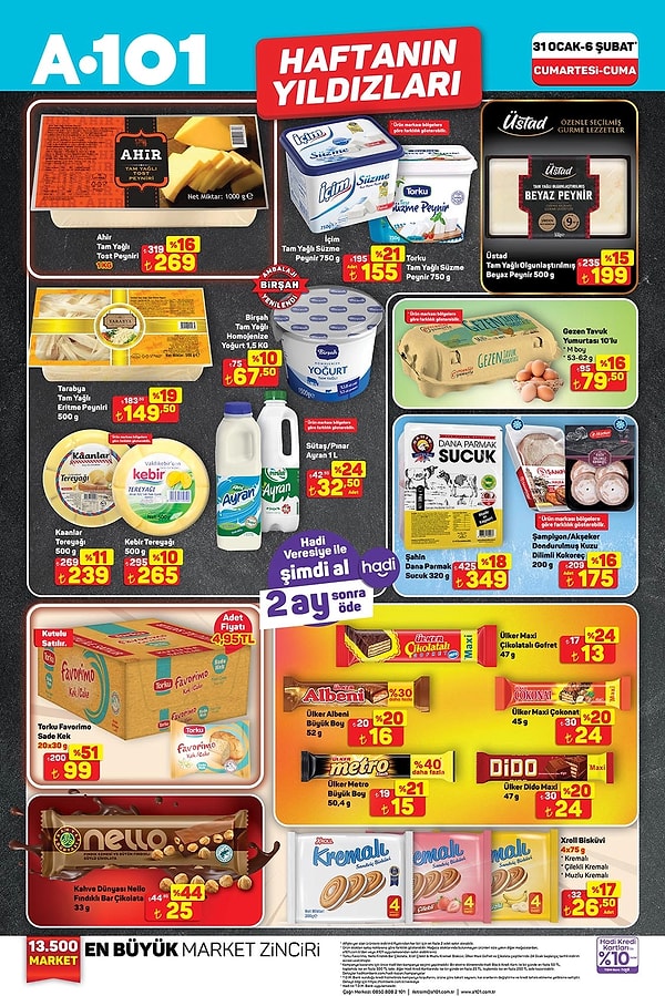 Ahir Tam Yağlı Tost Peyniri 1 Kg 269 TL