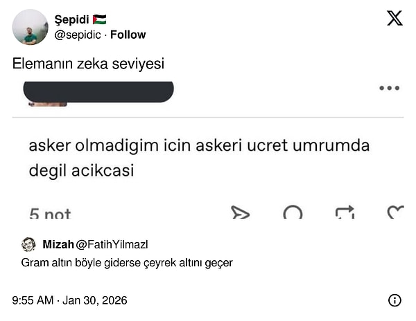 Çeyrek altının fiyatına bakmaya cesaret edememiş, anlamamazlıktan geliyor belki de.