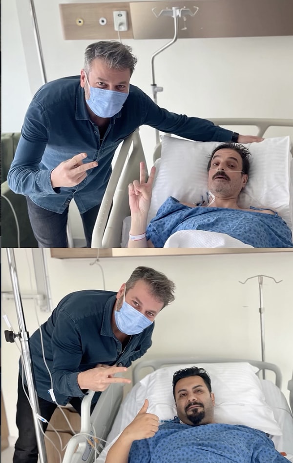 11 saat süren ameliyat sonrası yoğun bakımdan çıkan ve normal odaya alınan Ufuk Özkan ile Salih Kıvırcık'tan operasyon sonrası ilk fotoğraf geldi.
